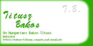 titusz bakos business card